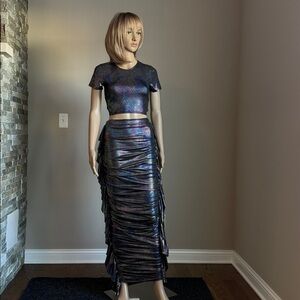 AKIRA Iridescent Black & Multi-Color 2-Piece Outfit